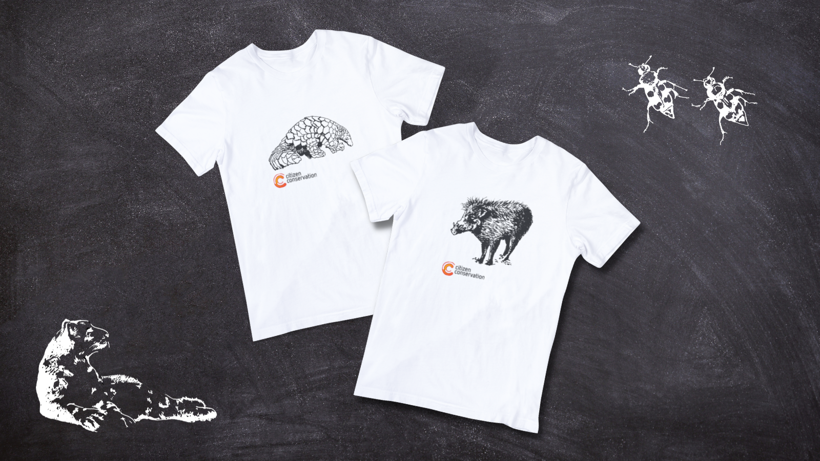 These T-shirts are available as a thank you for a patronage – with a vignette of the favourite animal from the book!