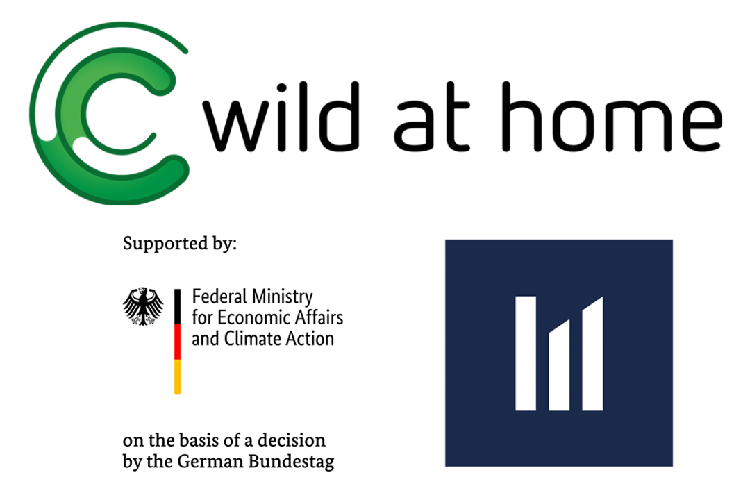 The photo shows the logos of the supporters of Wild at Home, sponsored by the Federal Ministry for Economic Affairs and Climate Action and the IT agency marmalade.